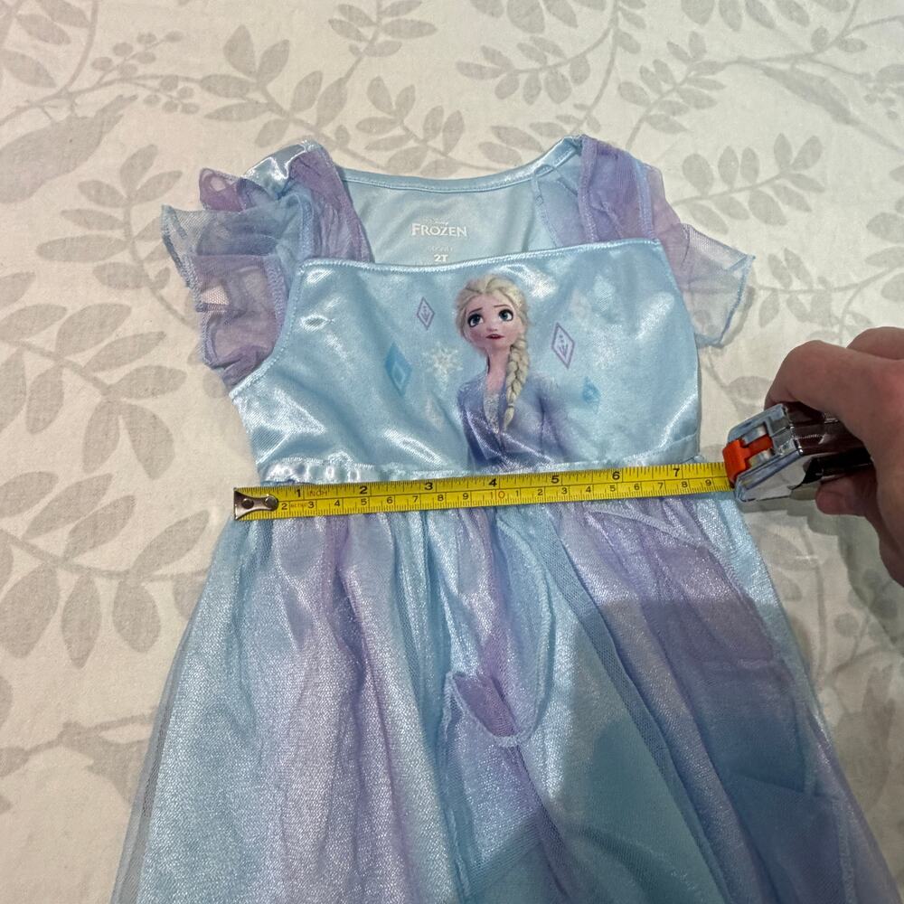 Disney Frozen Elsa 2T Toddler Nightgown Dress Up Costume Blue halloween - Picture 4 of 5